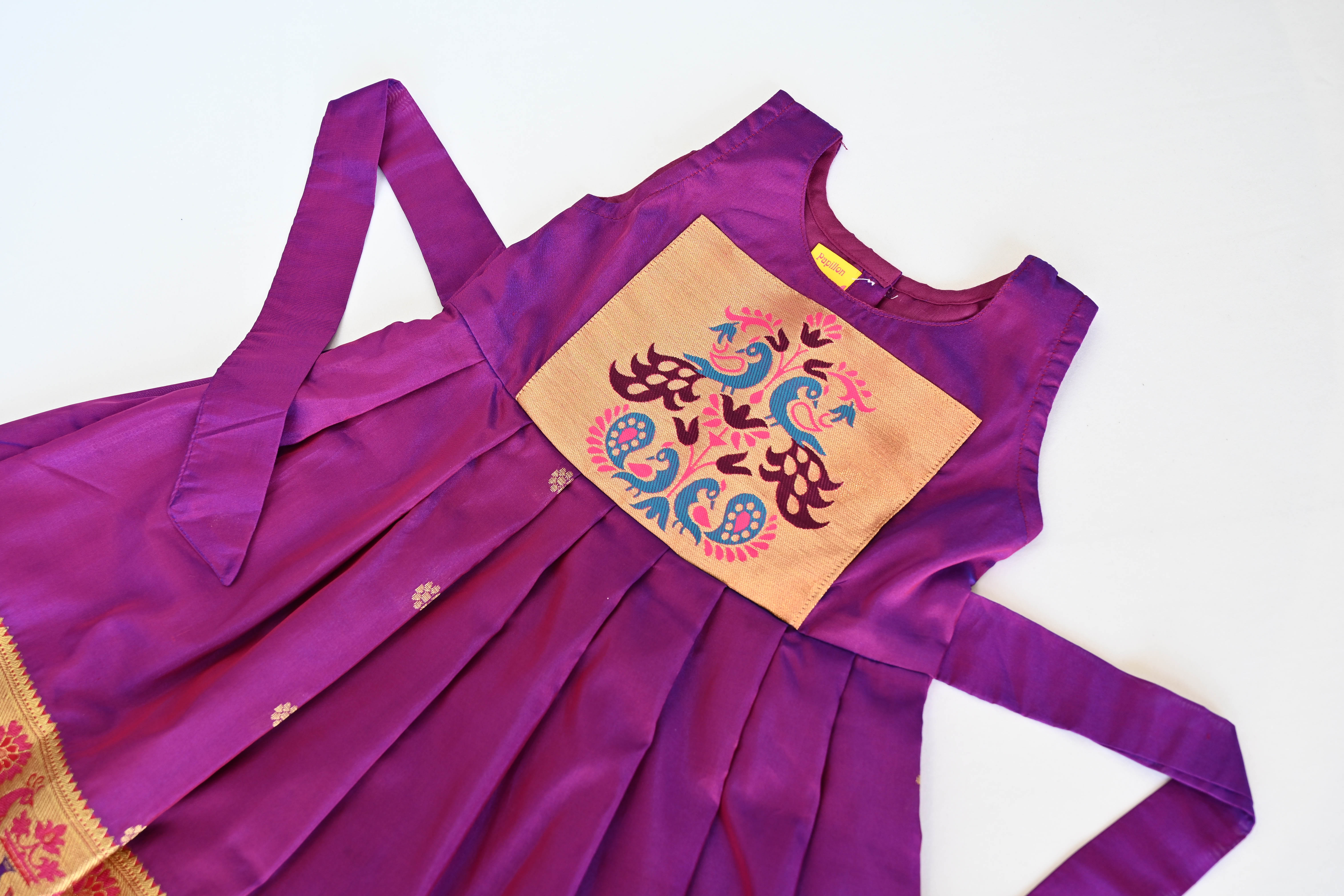 Purple Paithani Silk Frock