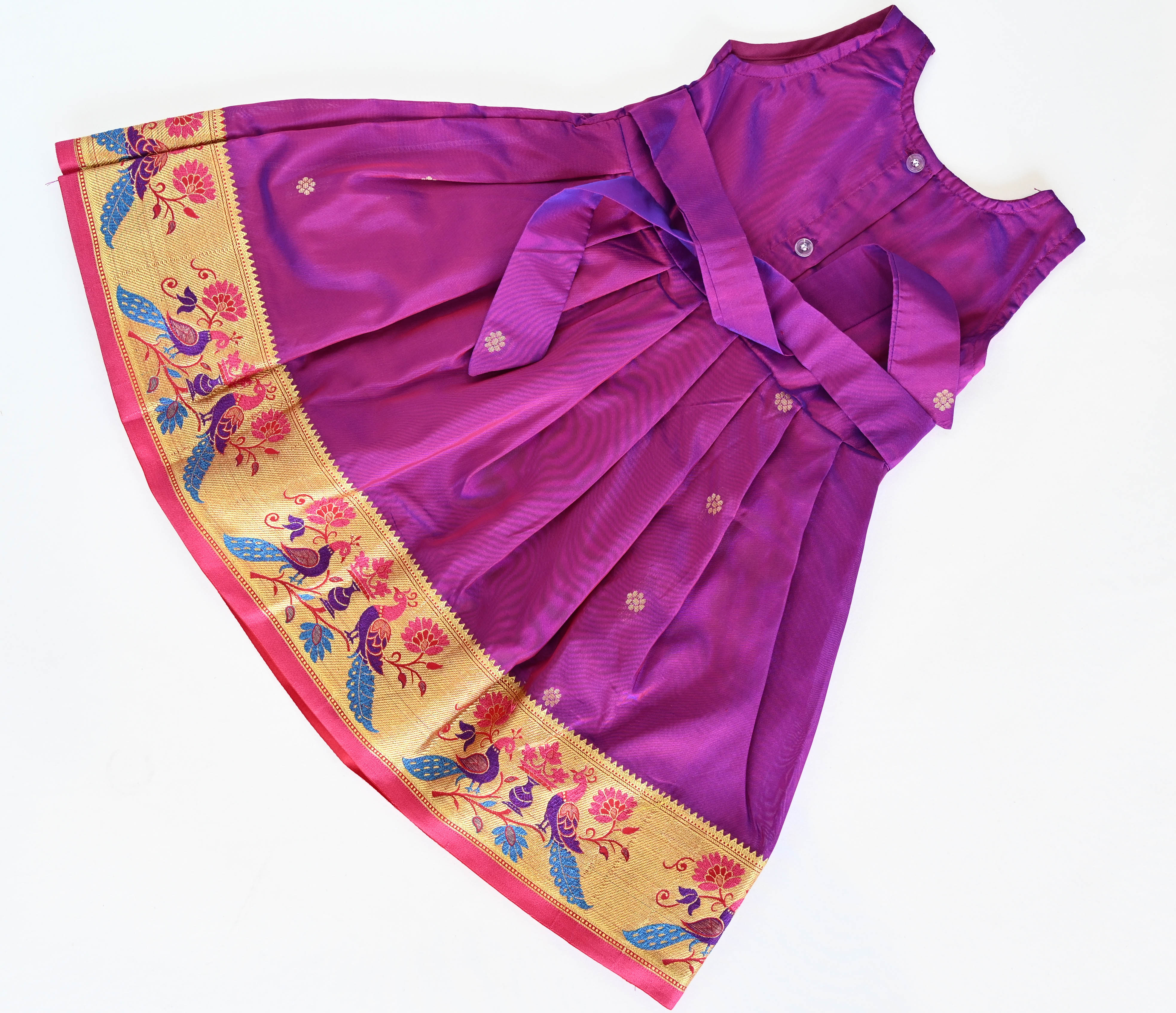 Purple Paithani Silk Frock