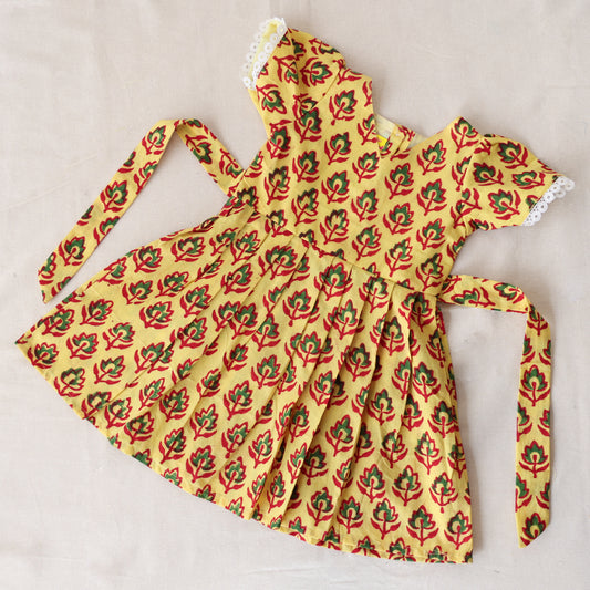Handblock Print Yellow Cotton Frock