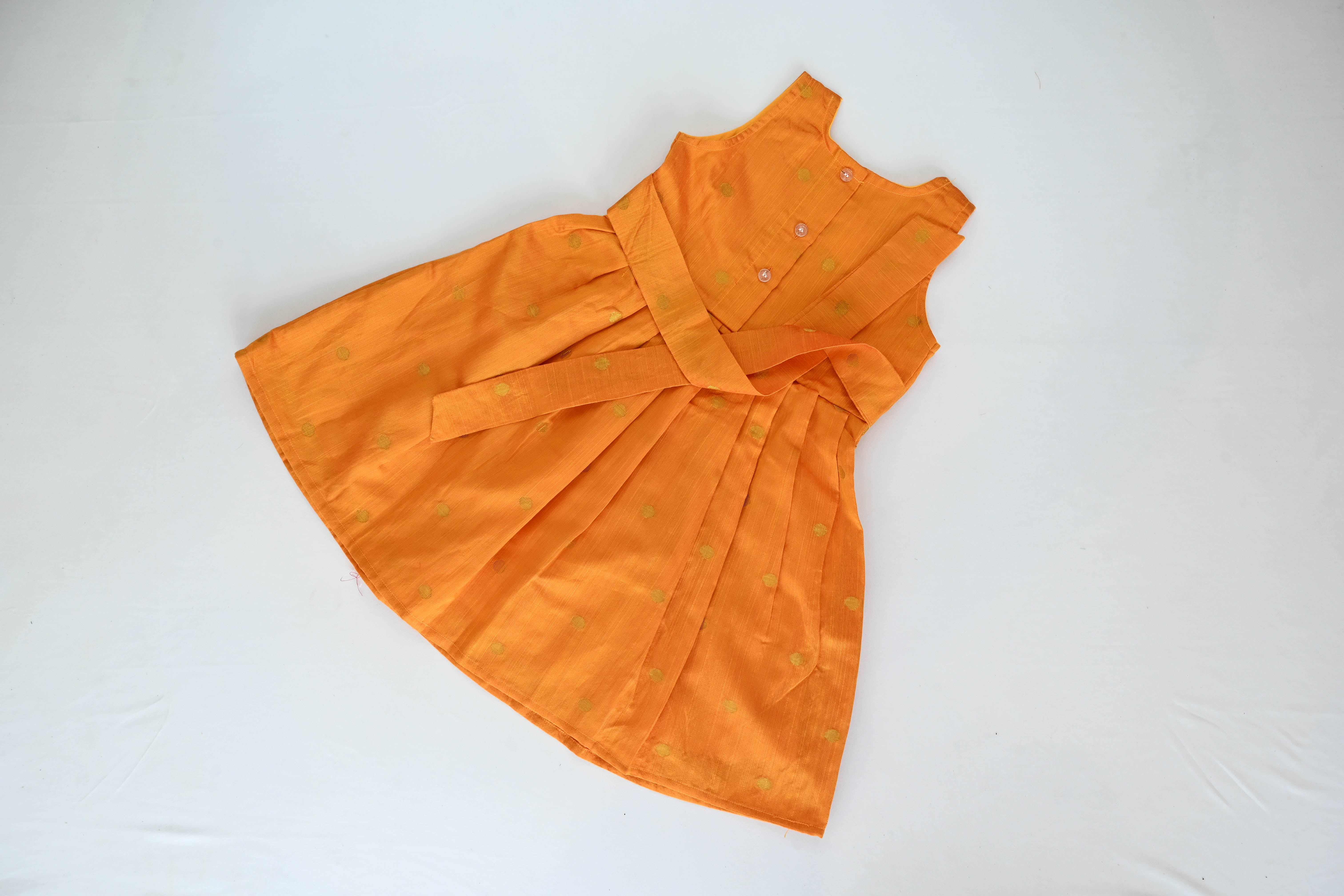 Yellow Paithani Patch Silk Frock